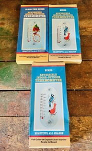 lot 196 image: Three Vintage Reversible Indoor-Outdoor Thermometers&nbsp