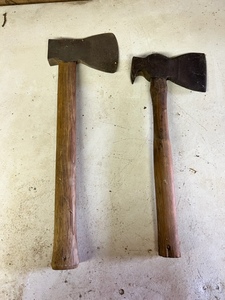 lot 210 image: Two Vintage Wooden Handle Hatchets