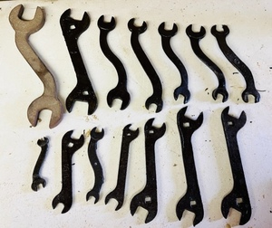 lot 224 image: AntiqueVintage Curved Open End Wrenches