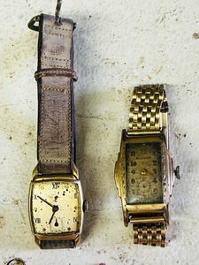 lot 235 image: Vintage Gold Filled Elgin De Luxe &amp Buliva Mens Watches - For Parts or Repair