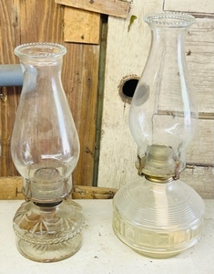 lot 266 image: Two Beautiful Antique Ketosene Lamps