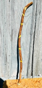 lot 312 image: Vintage Hand Carved Wooden Snake Head Walking StickCane