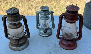 lot 346 image: Two Vintage Dietz & One Unbranded Kerosene Laterns