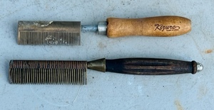 lot 355 image: Antique Reck-Junior Made in Germany Hot Comb Hair Straightener & Vintage Kizure Straightening Comb