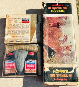 lot 373 image: New Custom Tru-Oil Stock Finish Kit & Hoppes Gun Cleaning Kit
