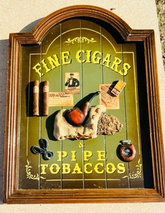lot 379 image: Vintage Fine Cigars & Pipe Tobacco Sign