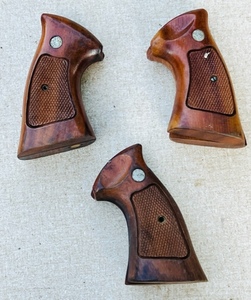 lot 383 image: Three Sets of Wooden Smith & Wesson Pistol Grips