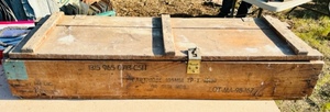 lot 390 image: Vintage 105mm Cartridges Ammo Box (Contents Not Included)