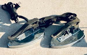 lot 403 image: Two Vintage Valiant Travel Irons