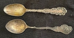 lot 385 image: COLLECTOR SPOONS  - GOLDEN GATE SPOON - STERLING  & CATALINA BAY - STERLING   TOTAL WT OF BOTH  14 GMS