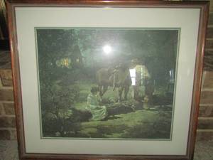 lot 39 image: ROBERT SUMMERS ART   FIRST VISIT  FRAMED  14551500     23 X29