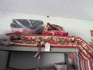 lot 103 image: new out door furniture chair cushions  qty 6, 2 for full chair & 4 for the seat of the chair