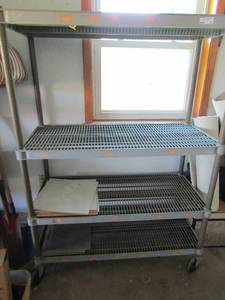 lot 110 image: rolling shop shelf 4 tier storage 654127