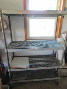 lot 111 image: rolling shop shelf 4 tier storage  654127