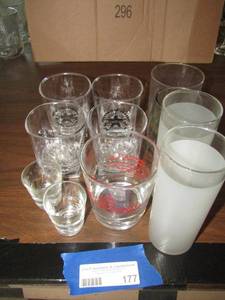 lot 177 image: bar glasses and shot glasses