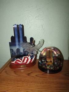lot 240 image: World trade center globe,  WHERE EAGLES SOAR  WORLD TRADE CENTER