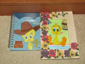 lot 265 image: TWEETY frame 4 x 7 and a TWEETY note spiral