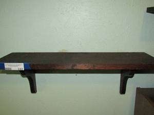 lot 242 image: Brown wall shelfs single tier  24 X 8 qty 2