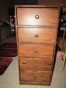 lot 278 image: 5 drawer brown  Chest of Drawers   351512