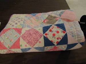 lot 282 image: Full size handmade multi color quilt