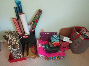 lot 287 image: large lot of Christmas boxes, wrapping paper, gift bags