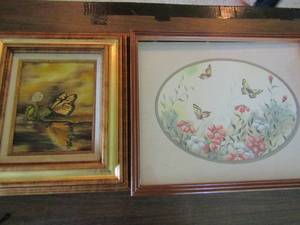 lot 302 image: framed butterfly photo By B tarbert   17 x 15,  framed butterfly art 18 x 21