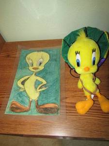 lot 336 image: 810  TWEETY color picture, parachute TWEETY