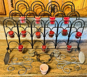 lot 82 image: Decorative Ornate Metal Wall &amp Tabletop Candle Holders