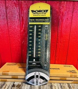 lot 16 image: Three Vintage Monroe OESpectrum Hanging Metal Thermometers- New in Box