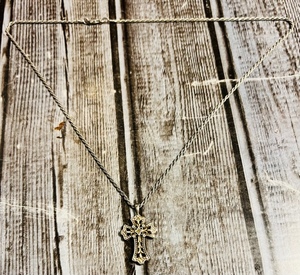 lot 20 image: 20 Sterling Silver Rope Chain W Sterling Silver Cross