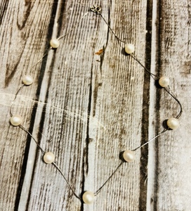 lot 23 image: Vintage .925 Sterling Silver &amp Pearls Necklace- Made in Italy
