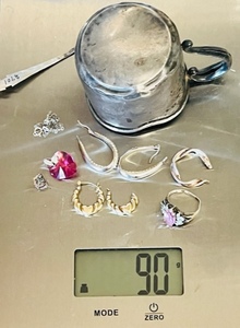 lot 26 image: Misc. 14k Gold &amp Sterling Silver Lot (Check out Photos for Weight Breakdown)