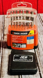 lot 44 image: Black &amp Decker 20 Piece Drill Bit Set &amp Ace 10 Piece High Speed Drill Bit Set