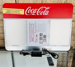 lot 2 image: 29 x 20 Coca-Cola Blended Digital &amp Full Digital Messaging Menu Board W Power Supply And Remote