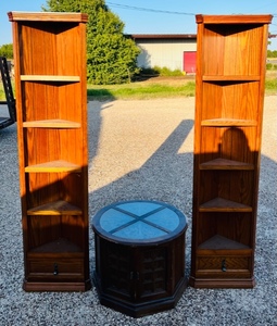 lot 149 image: Two Corner Shelves and One Multipurpose Table With Unique Design
