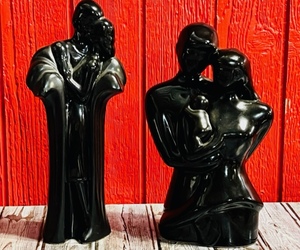 lot 202 image: 12 A Couples Kiss &amp 11 A New Family Statues