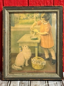 lot 205 image: Antique 8 x 10 Framed Picture W Suprise Picture Found Inside