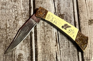lot 220 image: Vintage 200 Scrimshaw Pocket Knife # PK824