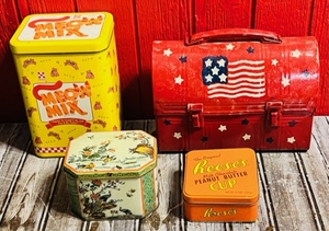 lot 251 image: Cool, Decorative, &amp Collectible Tins- And Even A Lunchbox