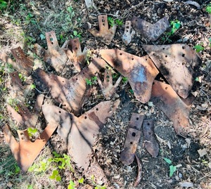 lot 56 image: Huge Lot of AntiqueVintage Cultivator Plow Blade Points(Please See Pictures)