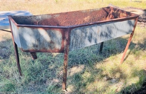 lot 104 image: Long Corrugated Steel SinkWash Station