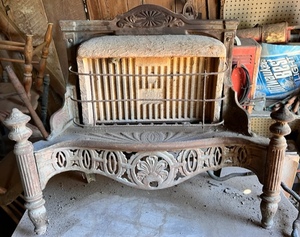 lot 157 image: Rare Lawson Staten Island German Made Steel Antique Gas HeaterStove
