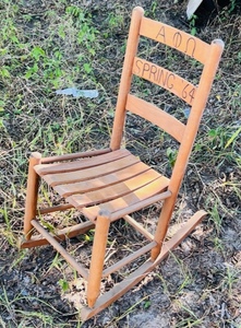 lot 165 image: Vintage Spring 1964 Wooden Rocker - Personalized For FraternitySorority&nbsp