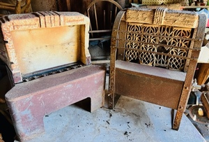 lot 173 image: Two Antique Space Heaters - One a Burkhead W Adjustable Valve For Natural Gas or Peopane