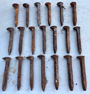 lot 75 image: Twenty Vintage Unused Railroad Spikes