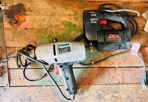 lot 81 image: Electro Double Insulated 12 Reversible Drill Model X-132 &amp Skil 4235Double Insulated Jig Saw