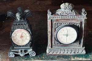 lot 93 image: Intricately Detailed Beautiful Wooden Shelf Clocks