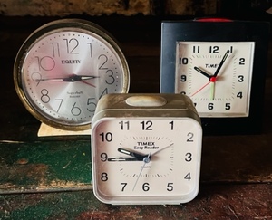 lot 126 image: Two Vintage Timex Alarm Clocks (One an Easy Reader) &amp a Vintage Equity Superbell Repeater Alarm Clock