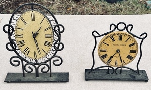 lot 96 image: Poirot &amp Germain Saint Croix Paris &amp Similarly Styled Metal Clocks