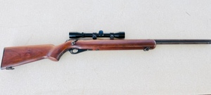 lot 1 image: C. F. Mossberg &amp Sons Model 46B(a).22 S-L-LR WGlenfield 4 x 32 Centered Reticle Scope - Used For Bootcamp During WWII